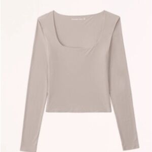 Abercrombie Soft Matte Seamless Long-Sleeve Squareneck Top